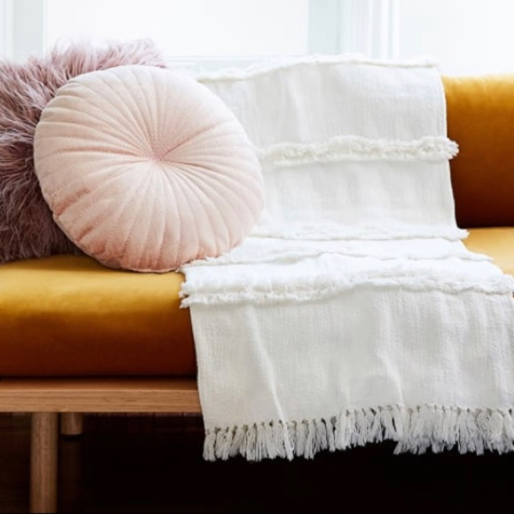 UNCOMMON JAMES 100% Handmade Cotton Fringe Throw